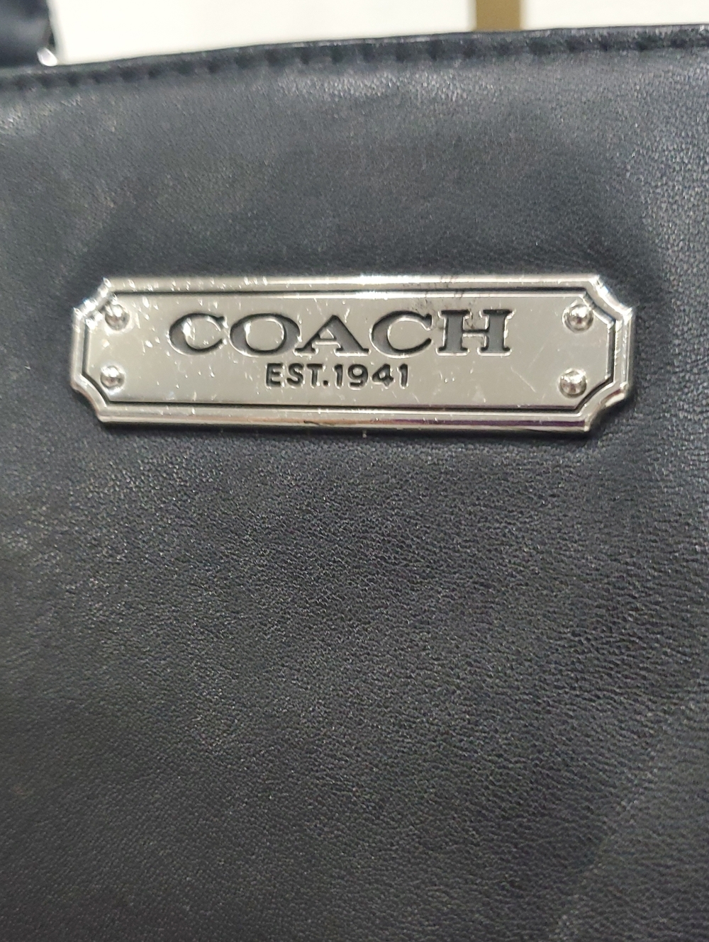 Coach Gallery East West Black Leather Tote - Picture 9 of 16